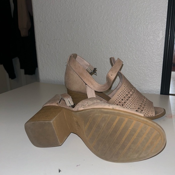 Pink boho peep-a-toe wedges from qupid - Picture 3 of 4